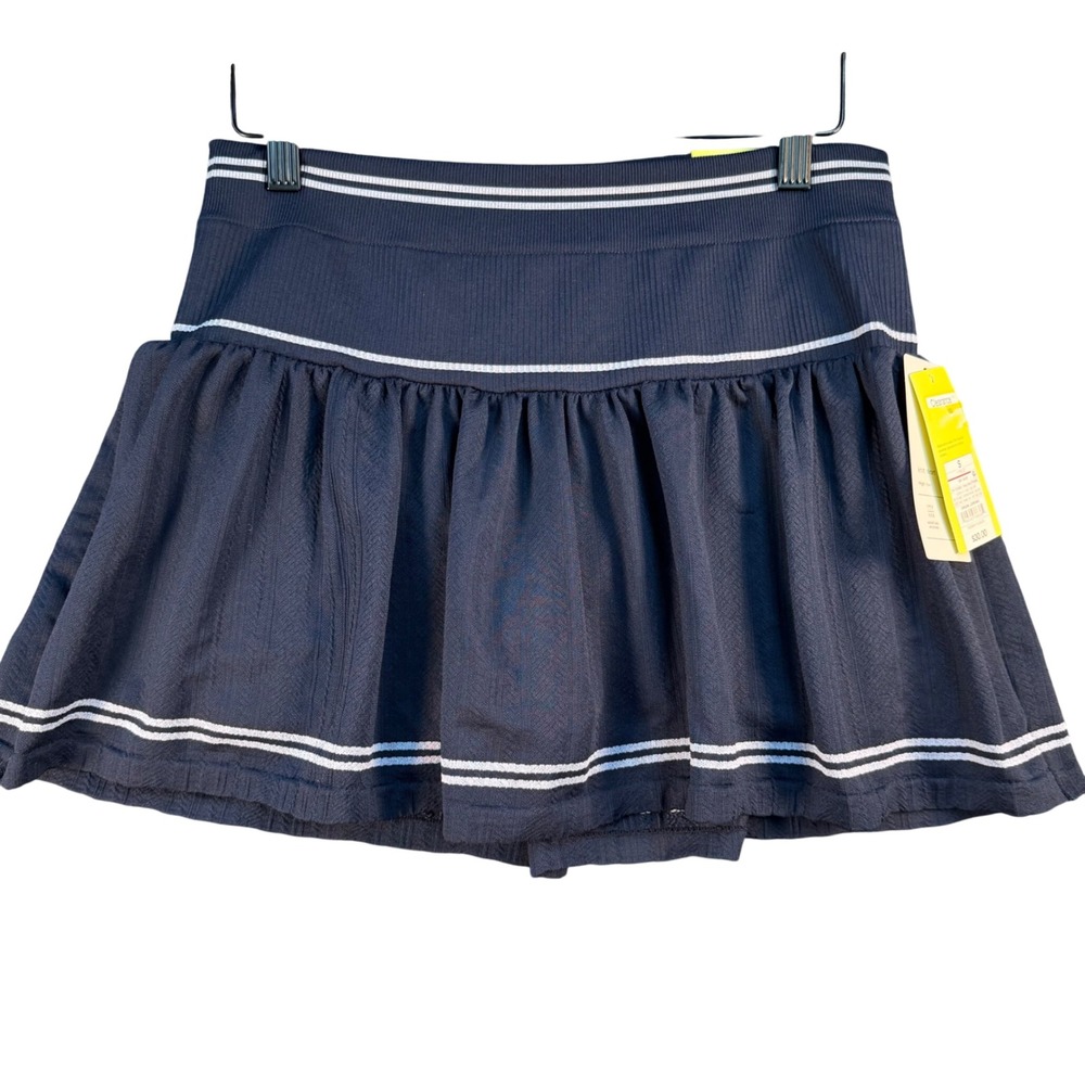 All in Motion Women Navy Blue Knit Skort High Rise Ruffle Tennis Skirt Small NWT
